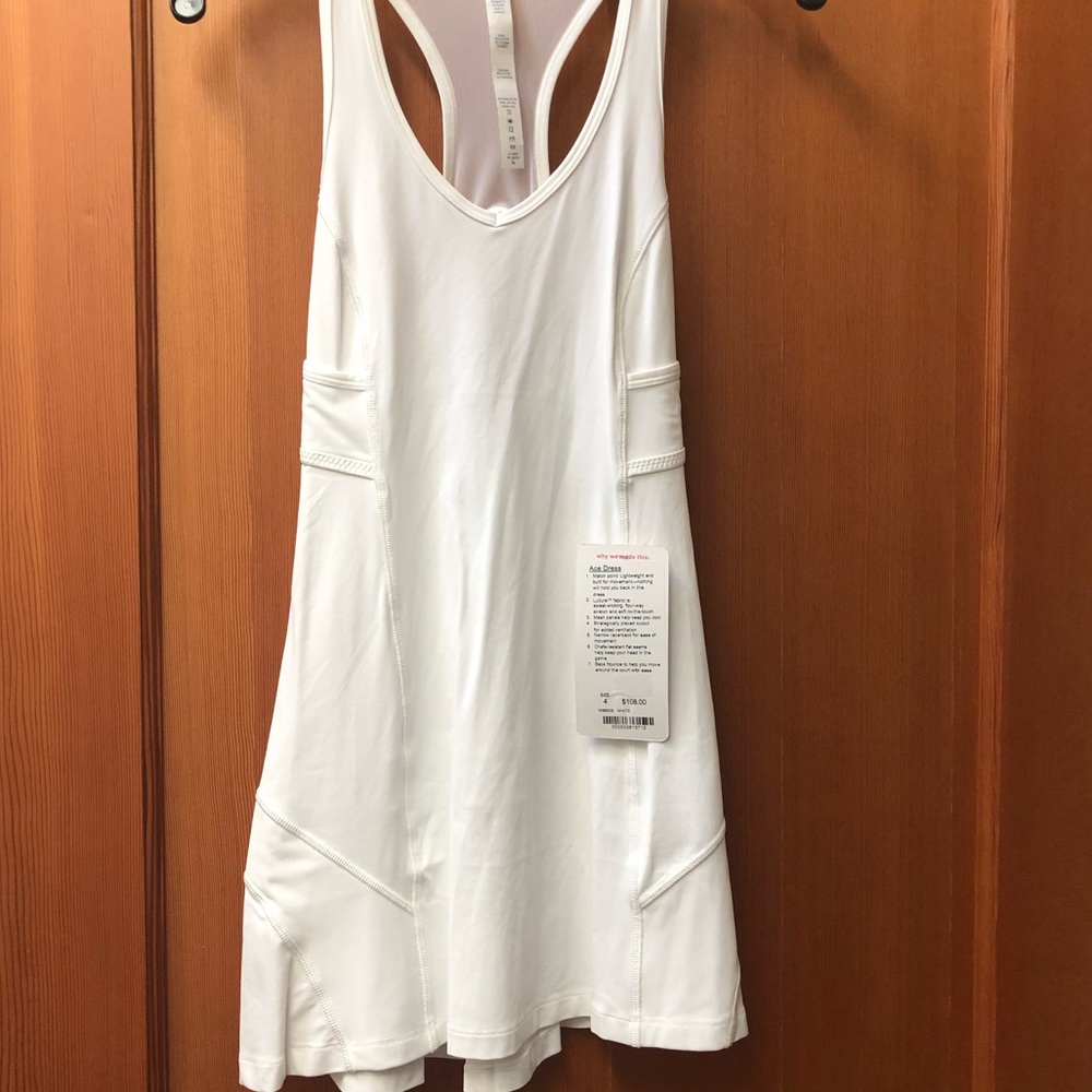 NWT Lululemon Ace Tennis Dress White 4